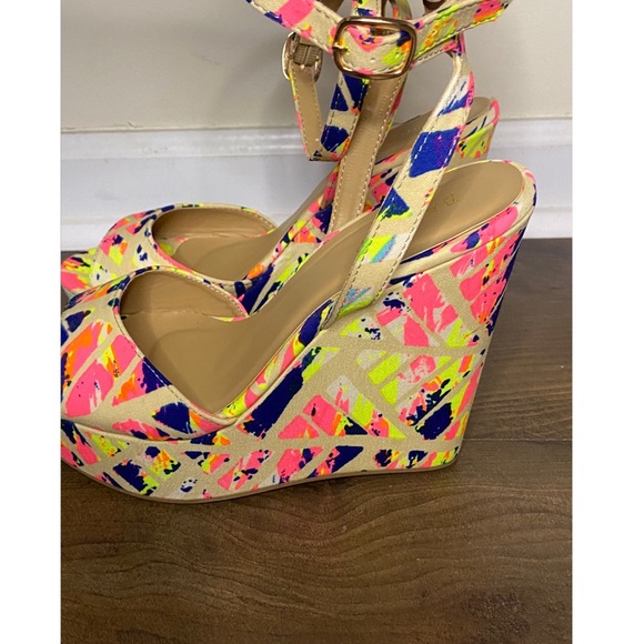 BAMBOO Multicolor Wedges Size 9 - Picture 7 of 7